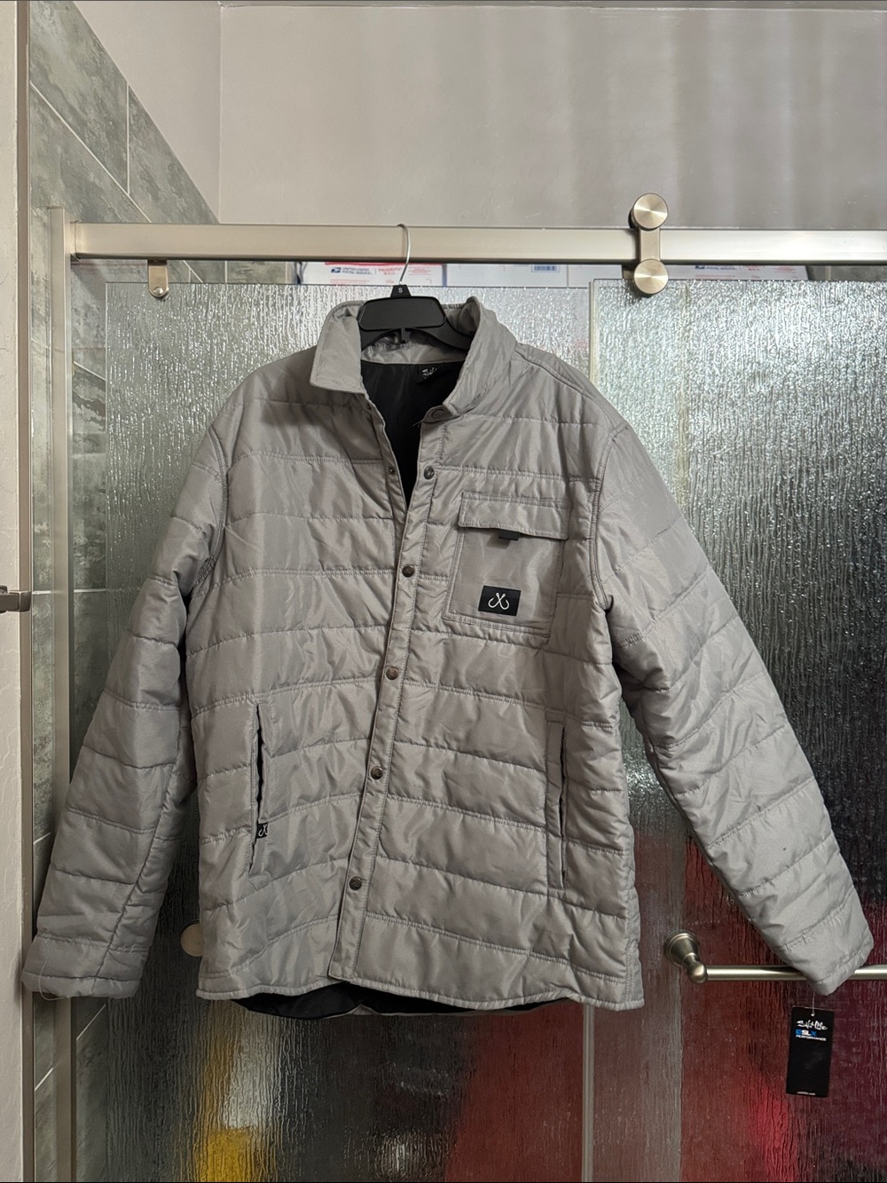 Salt Life Quilted Puff Jacket - Light Gray